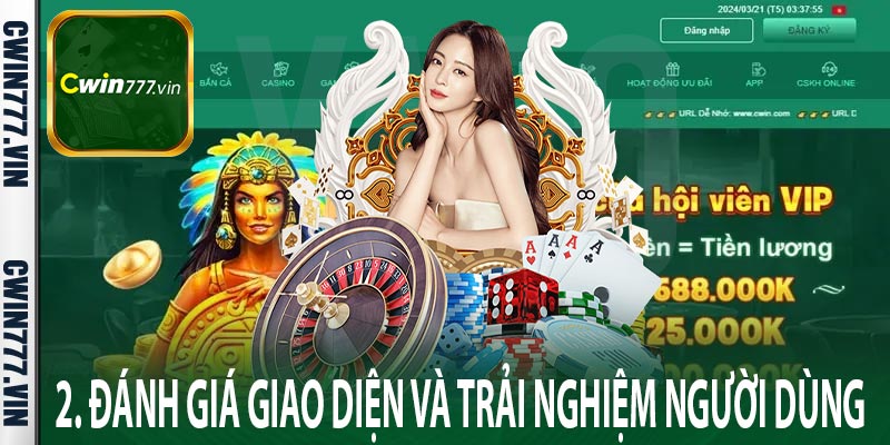 2. Đánh giá giao diện và trải nghiệm người dùng